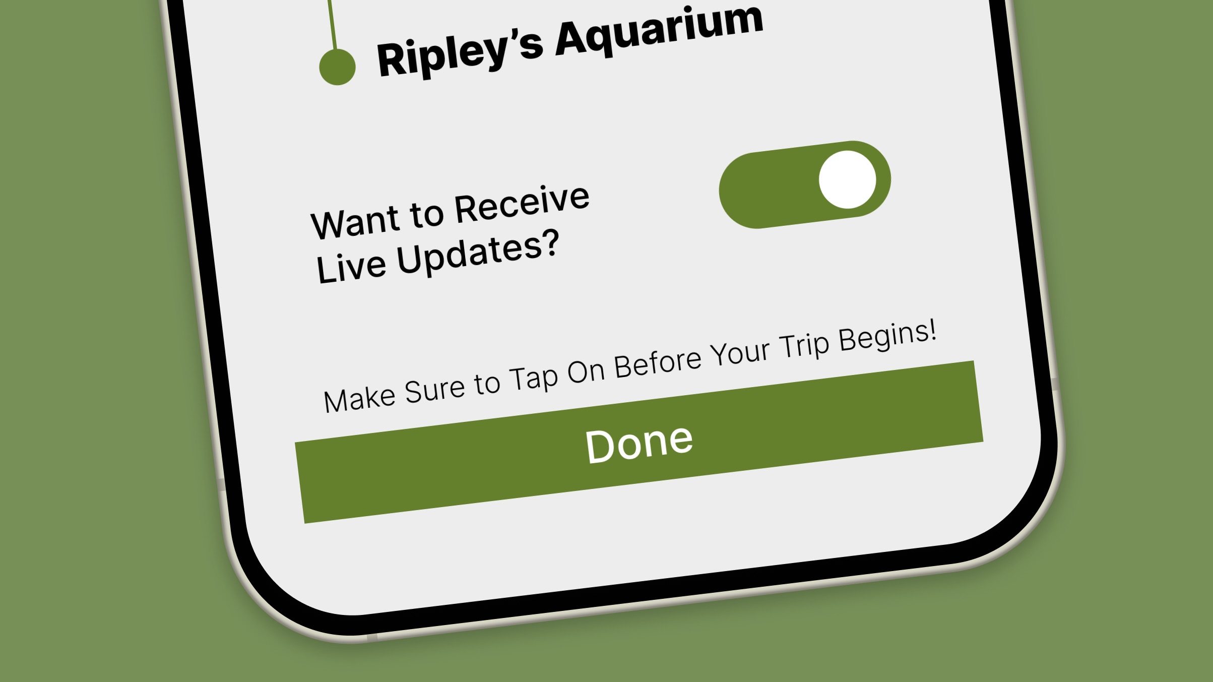 image showing live update feature on an iphone mockup
